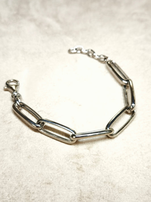 Silver bracelet with square links