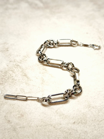 Silver bracelet with square links