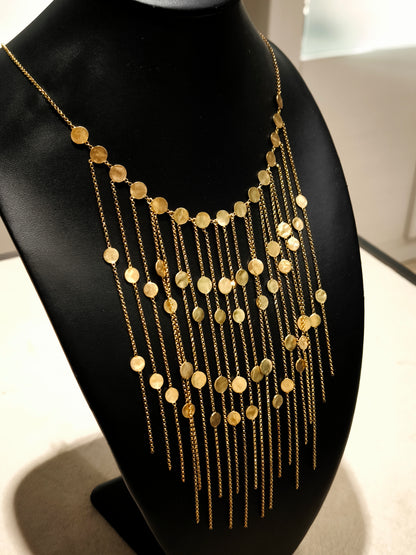 Long golden necklace
