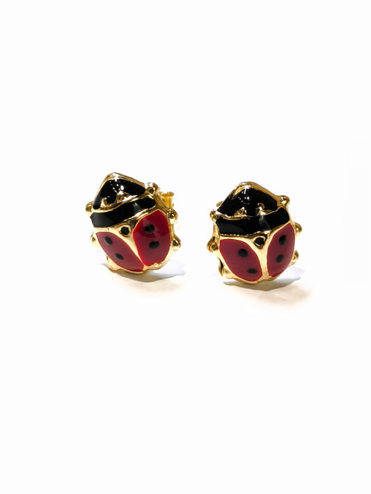 Ladybug gold earrings