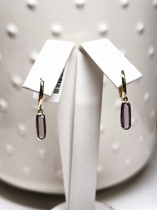9kt gold earrings with amethyst
