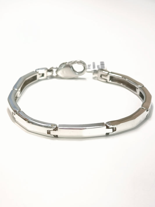Geometric mesh silver bracelet