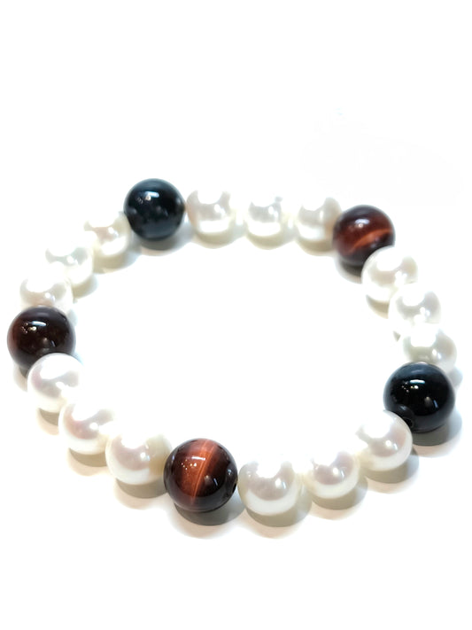 Elastic bracelet with Pearls and Hawkeye