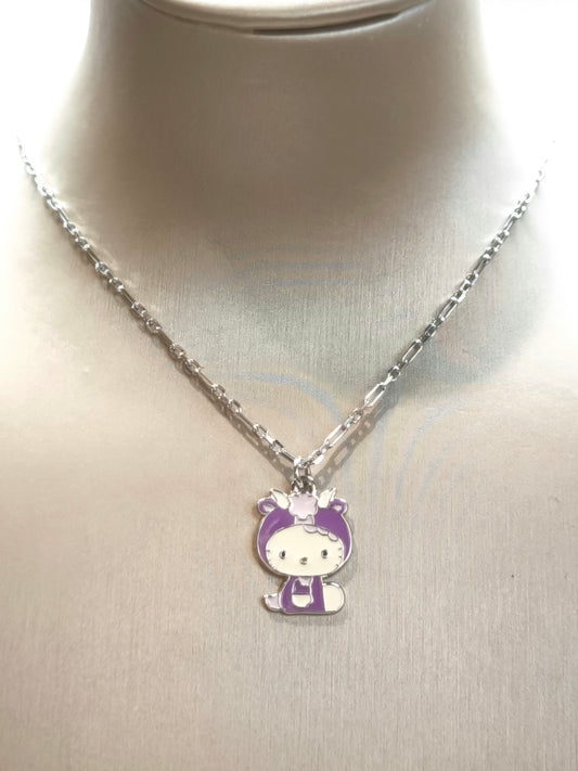 Silver choker with Hello Kitty