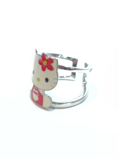 Anello argento Hello Kitty stripes