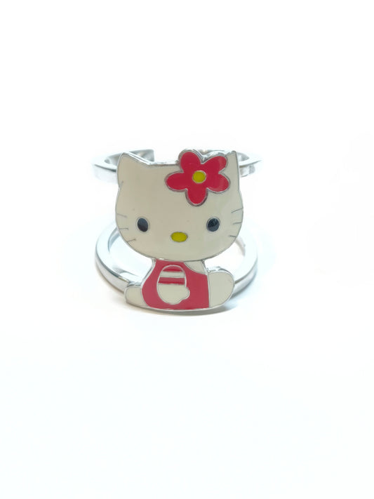 Hello Kitty stripes silver ring