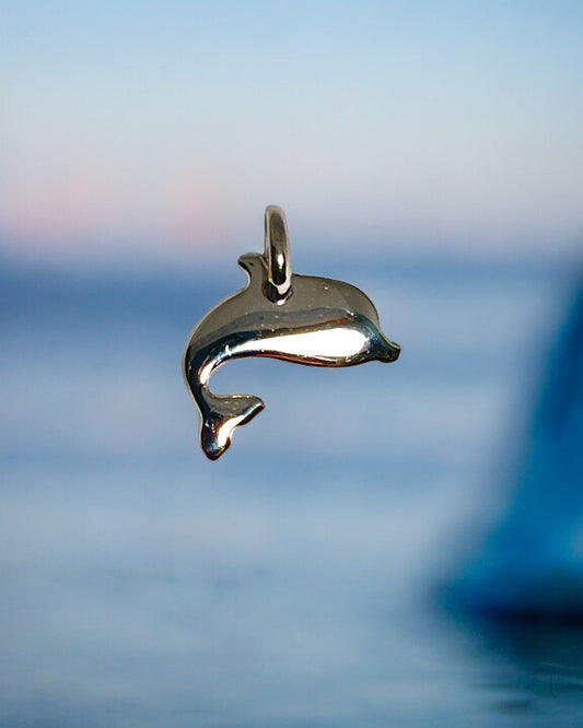 White gold dolphin pendant