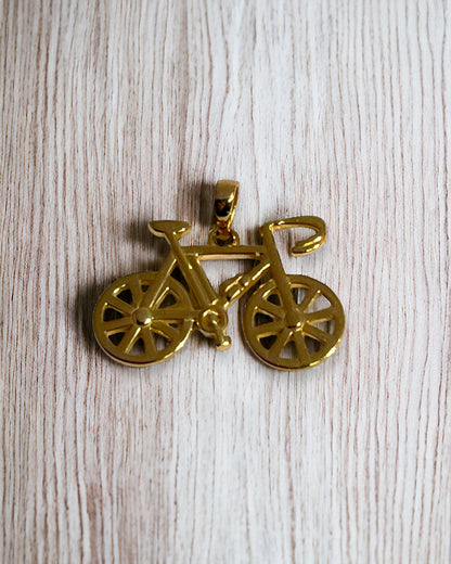 Yellow gold bicycle pendant