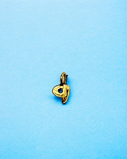 Mini yellow gold letter P pendant