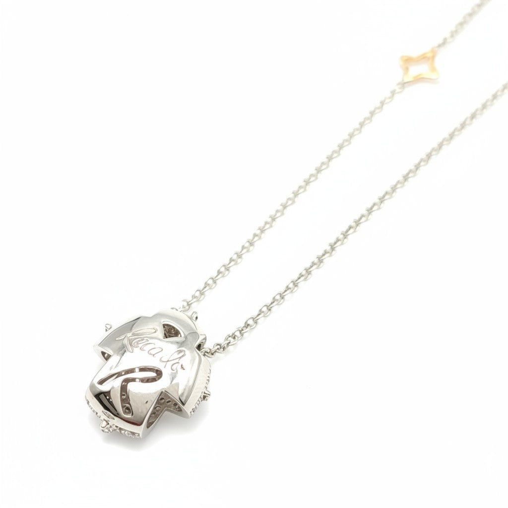 White gold necklace Cross with diamonds