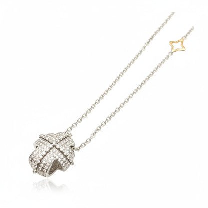 White gold necklace Cross with diamonds