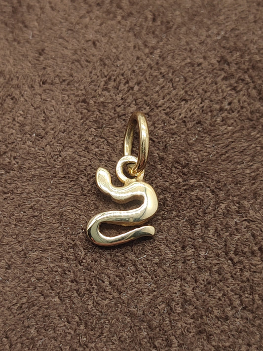 Snake yellow gold pendant