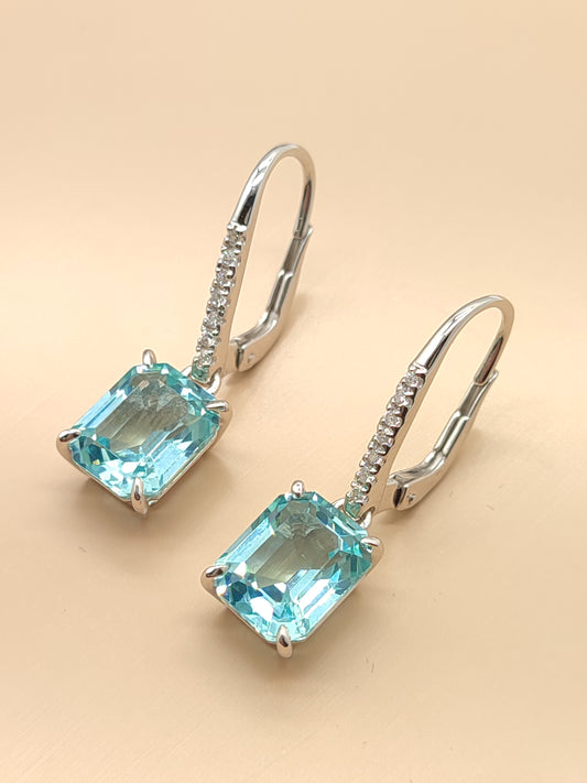 Silver hook earrings with zircons