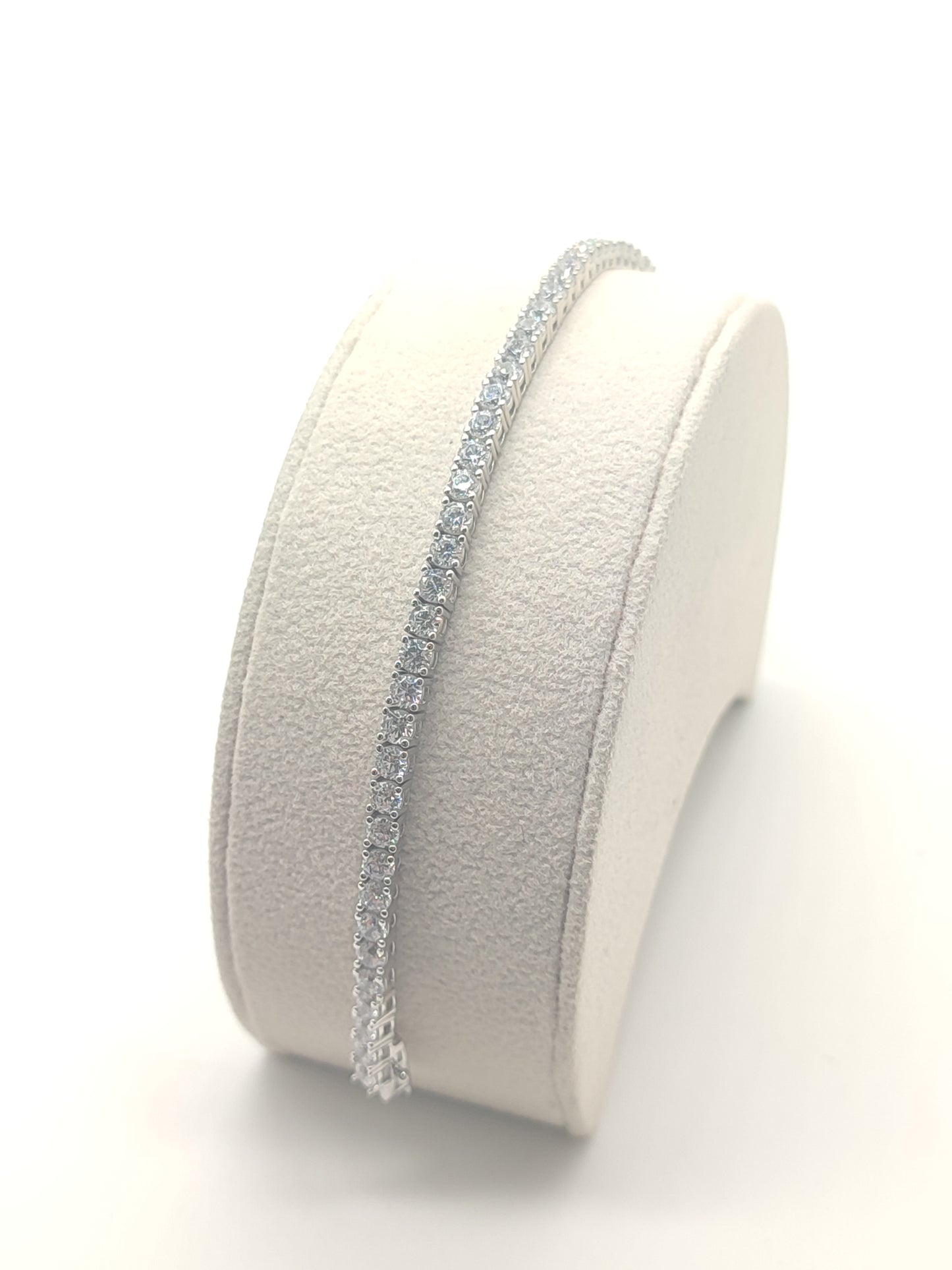 Silver tennis bracelet with 3mm zircons