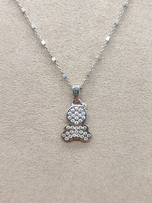 La Luì - Luì pavé silver necklace
