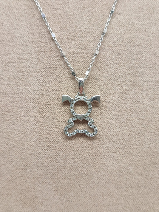 La Luì - La perforata pavé silver necklace