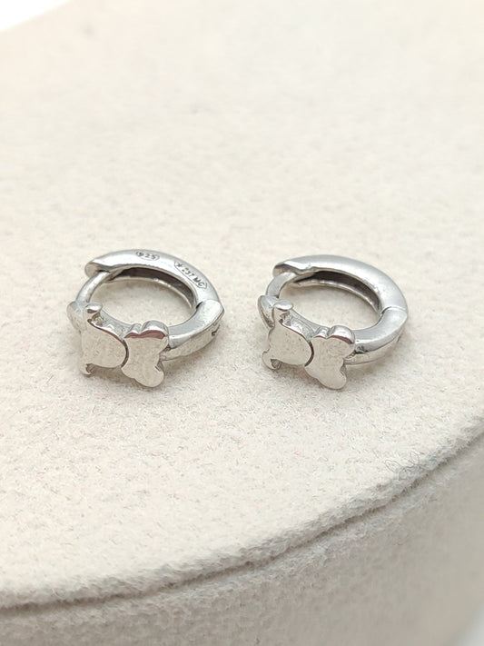 La Luì mini silver snap earrings - La smooth