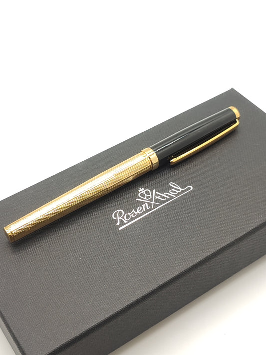 Rosenthal black and gold pleated ballpoint pen