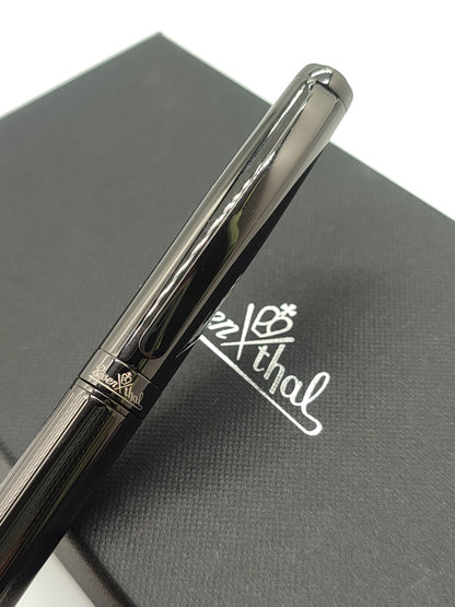 Rosenthal pleated ballpoint pen in total black