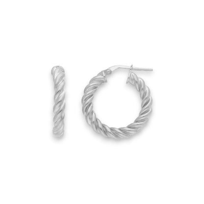 Orecchini Orecchini in argento tondi con sezione lavorazione torcion diam. 1,5 cm - Gioielli Pavan