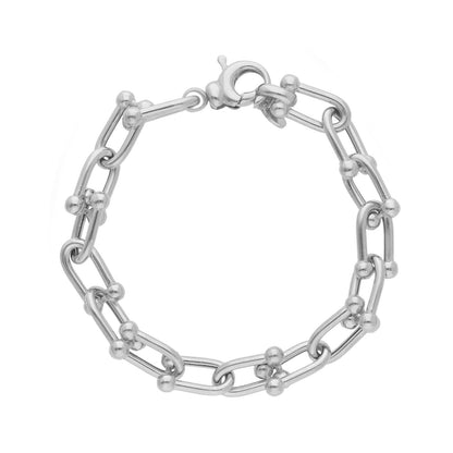 Bracciale in argento maglia geometrica