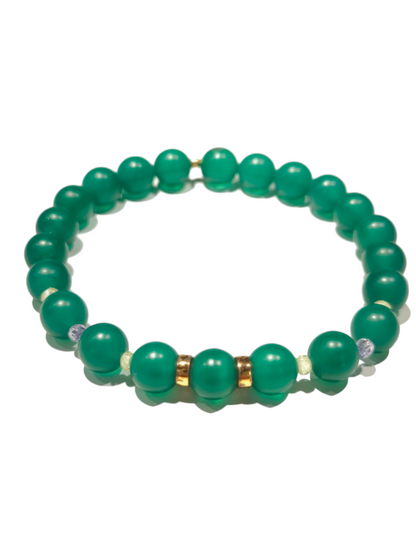 Bracciale elastico con agata verde