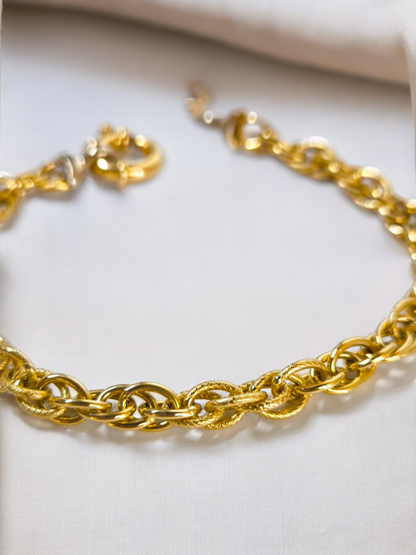 Bracciale oro giallo maglia fantasia