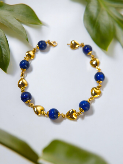 Bracciale in oro con lapislazzuli