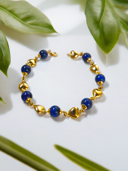 Bracciale in oro con lapislazzuli