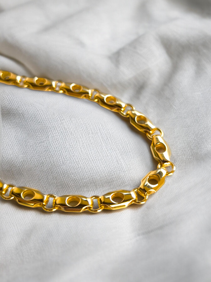 Bracciale in oro massiccio maglia geometrica