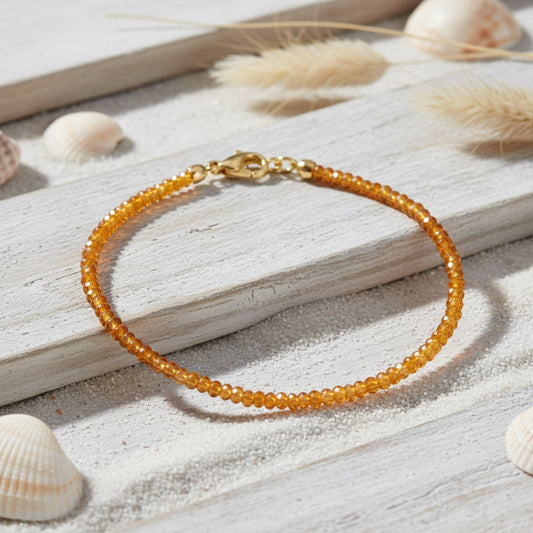 Bracciale Bracciale in Oro Giallo 9k con Grossularia (Granato Mandarino) - Gioielli Pavan