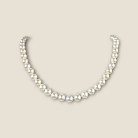 Gold necklace with MIkimoto pearls