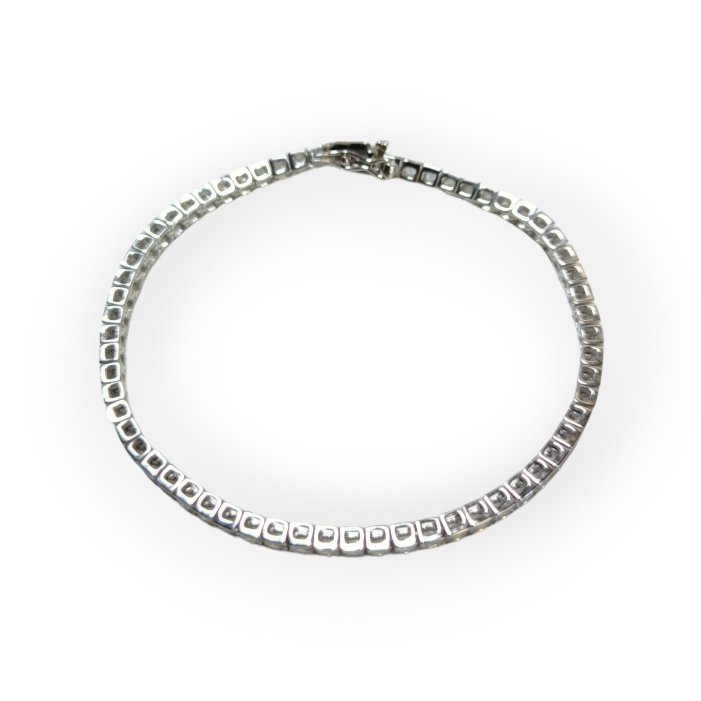 Bracciale in argento tennis zirconi quadrati