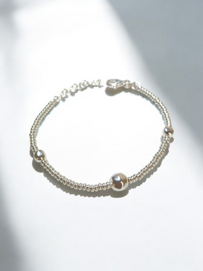 Bracciale in argento ad anelli