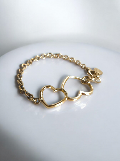 Bracciale in argento cuori ice gold