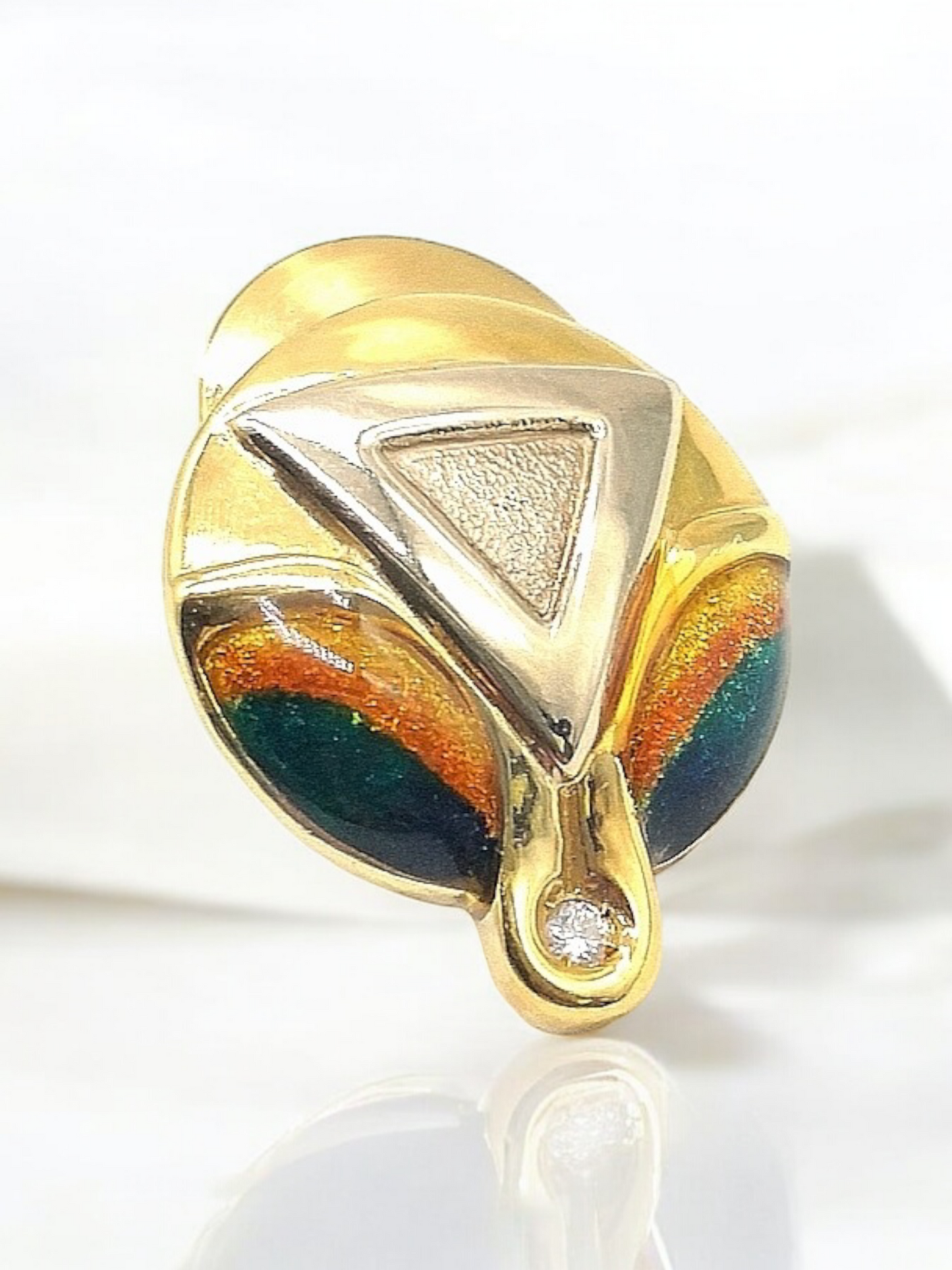 Pavan Jewelry - Enamelled gold tip with diamond