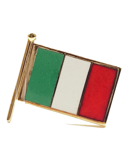 Puntale in argento bandiera dell'Italia 15x10mm