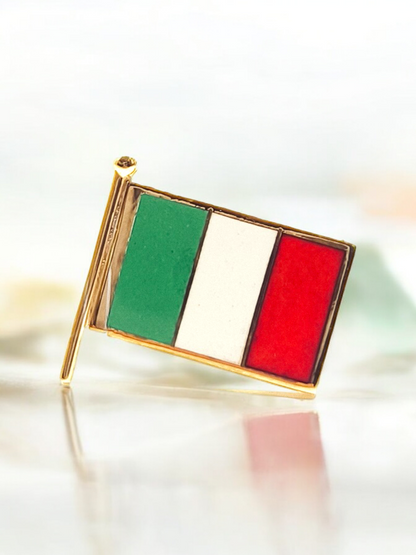 Puntale in argento bandiera dell'Italia 15x10mm