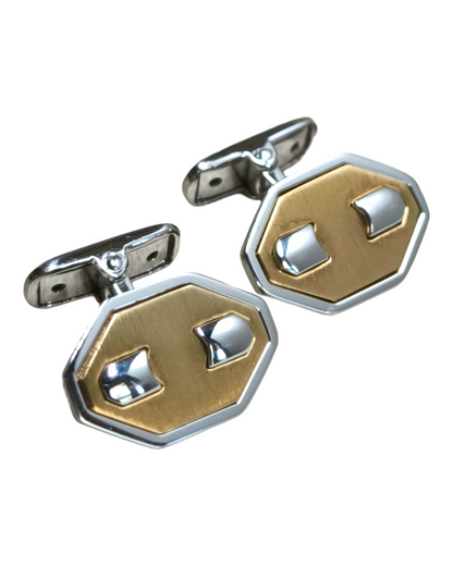 Cufflinks in yellow and white gold