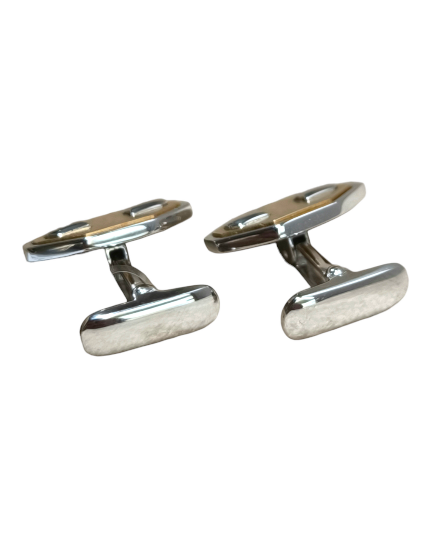 Cufflinks in yellow and white gold