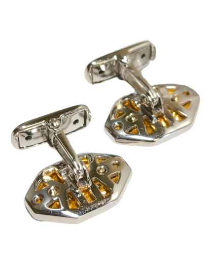 Cufflinks in yellow and white gold