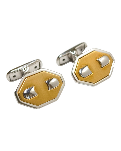 Cufflinks in yellow and white gold