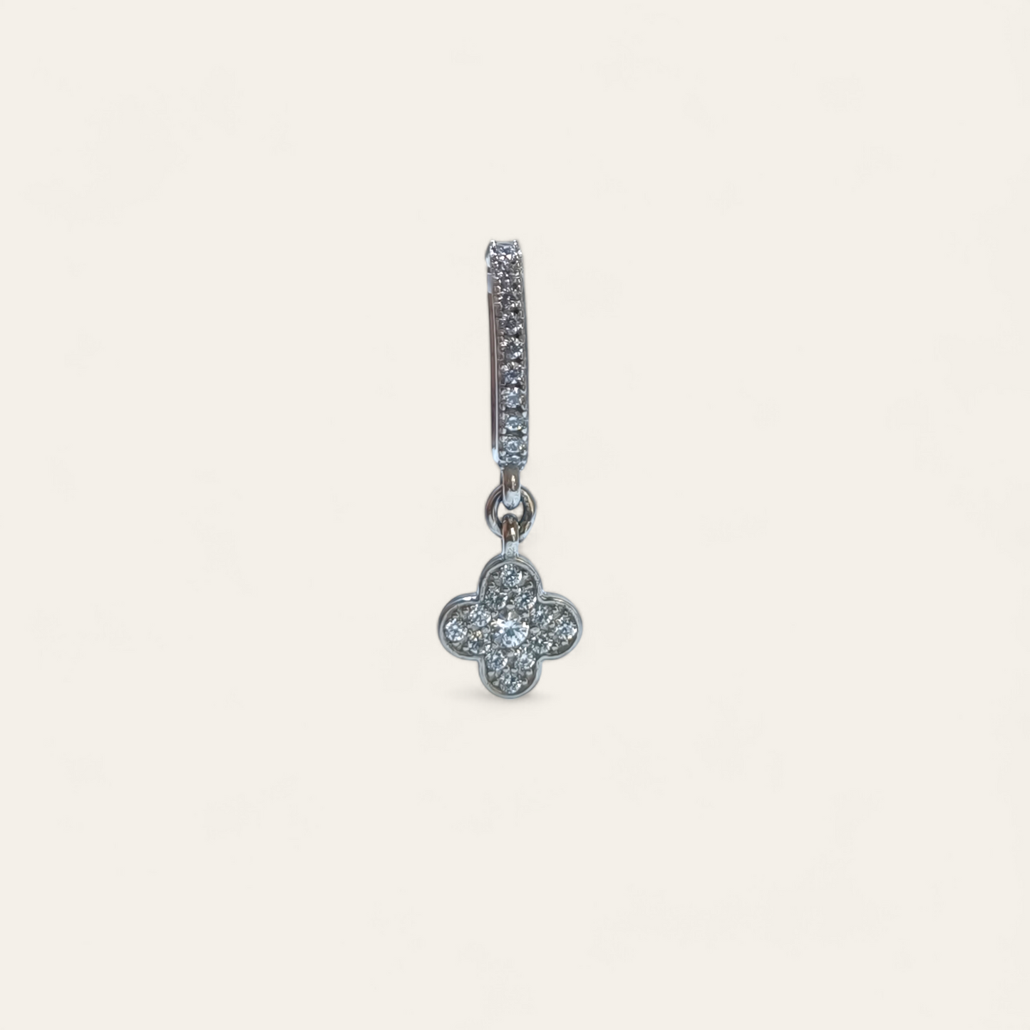 Silver Pendant - Pendant flower with zircons 