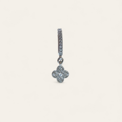 Silver Pendant - Pendant flower with zircons 