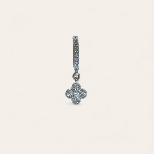 Silver Pendant - Pendant flower with zircons 