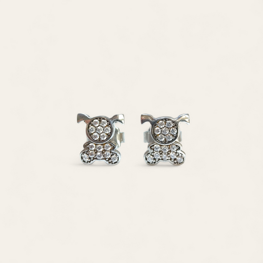 La Luì silver earrings - La pavé