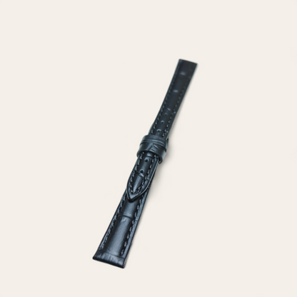 Cinturino Ansa 12 mm Pelle nero stampato coccodrillo