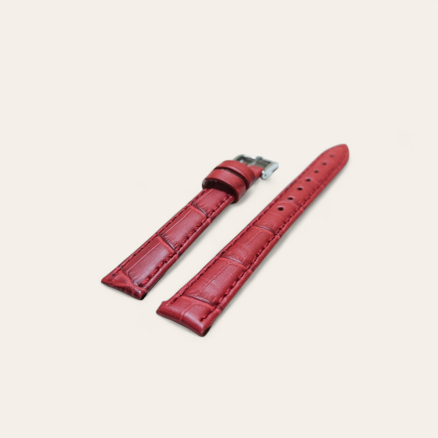 Cinturino Ansa 14 mm Pelle stampata coccodrillo rosso