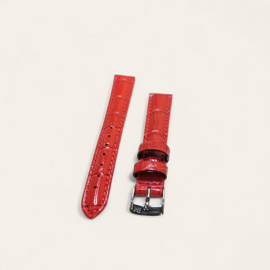 Cinturino Ansa 14 mm Pelle stampata coccodrillo rosso