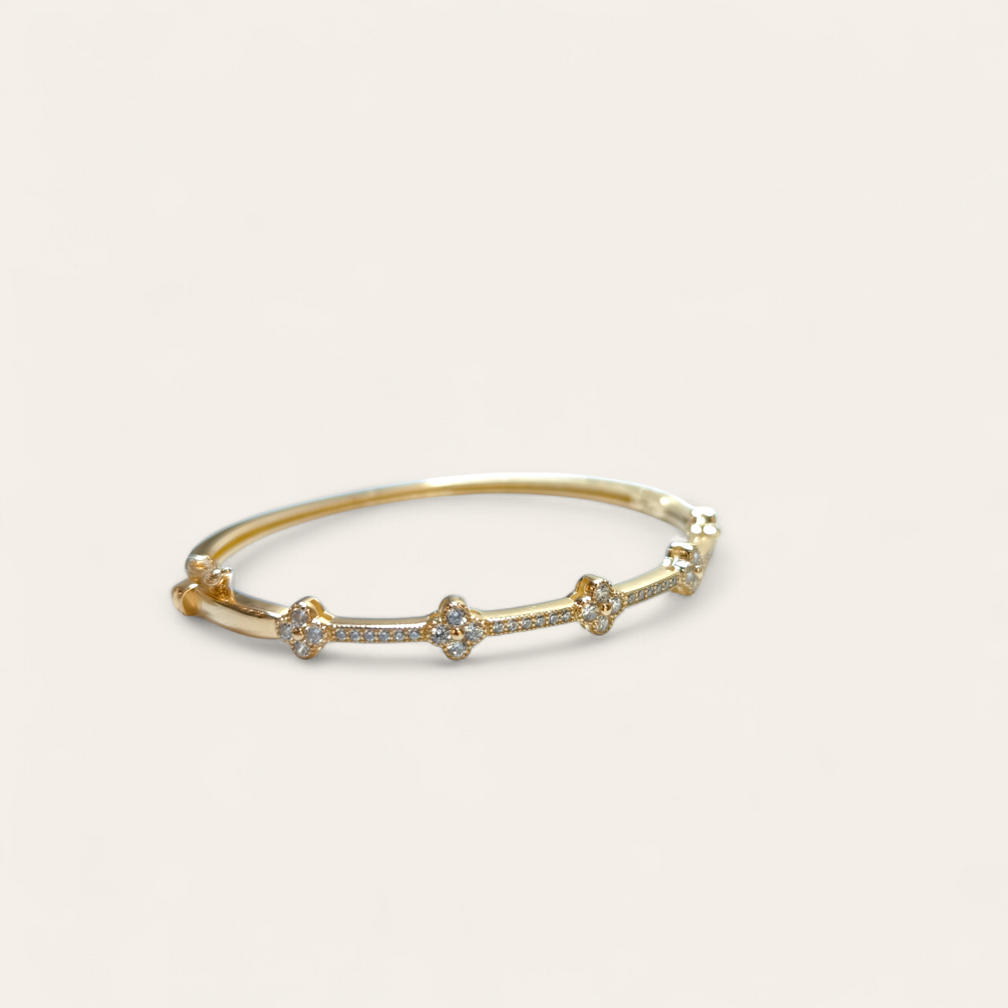 Bracciale rigido argento dorato zirconie